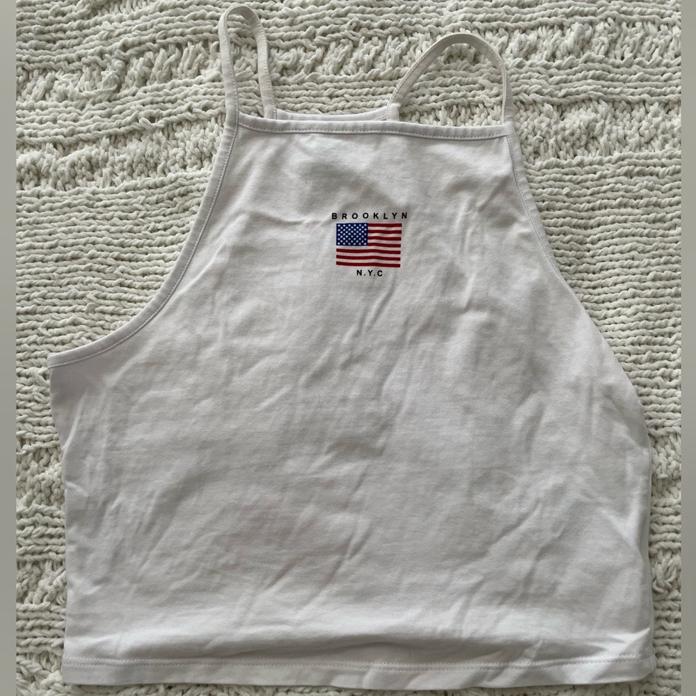 Divided H&M white crop tank top